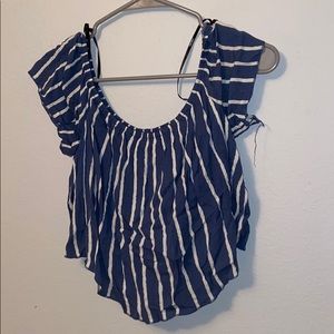 Off the shoulder striped top